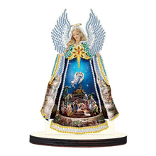 Load image into Gallery viewer, Wooden Desktop Diamond Painting Ornament Diamond Table Decor (Christmas Angel)