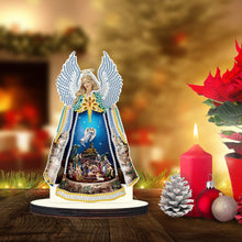 Load image into Gallery viewer, Wooden Desktop Diamond Painting Ornament Diamond Table Decor (Christmas Angel)