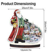 Load image into Gallery viewer, Wooden Desktop Diamond Painting Ornament Diamond Table Decor (Santa #5)