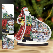 Load image into Gallery viewer, Wooden Desktop Diamond Painting Ornament Diamond Table Decor (Santa #5)