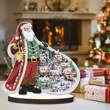 Load image into Gallery viewer, Wooden Desktop Diamond Painting Ornament Diamond Table Decor (Santa #5)