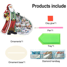 Load image into Gallery viewer, Wooden Desktop Diamond Painting Ornament Diamond Table Decor (Santa #5)