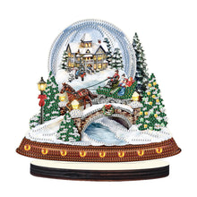 Load image into Gallery viewer, Christmas Snow Scene Wooden Desktop Diamond Painting Ornament (#2)