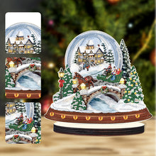 Load image into Gallery viewer, Christmas Snow Scene Wooden Desktop Diamond Painting Ornament (#2)