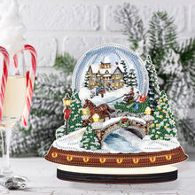 Load image into Gallery viewer, Christmas Snow Scene Wooden Desktop Diamond Painting Ornament (#2)