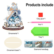 Load image into Gallery viewer, 2PCS Wooden Xmas Snowman Desktop Diamond Painting Ornament (#1)