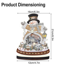 Load image into Gallery viewer, 2PCS Wooden Xmas Snowman Desktop Diamond Painting Ornament (#1)