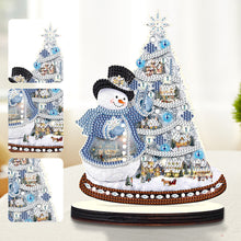 Load image into Gallery viewer, 2PCS Wooden Xmas Snowman Desktop Diamond Painting Ornament (#2)