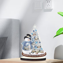 Load image into Gallery viewer, 2PCS Wooden Xmas Snowman Desktop Diamond Painting Ornament (#2)