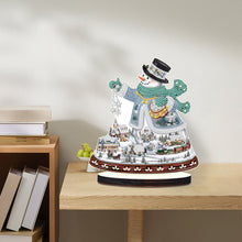 Load image into Gallery viewer, 2PCS Wooden Xmas Snowman Desktop Diamond Painting Ornament (#2)