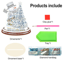 Load image into Gallery viewer, 2PCS Wooden Xmas Snowman Desktop Diamond Painting Ornament (#3)