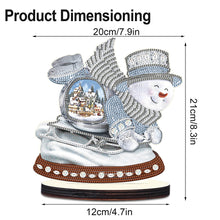 Load image into Gallery viewer, 2PCS Wooden Xmas Snowman Desktop Diamond Painting Ornament (#3)