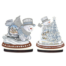 Load image into Gallery viewer, 2PCS Wooden Xmas Snowman Desktop Diamond Painting Ornament (#3)