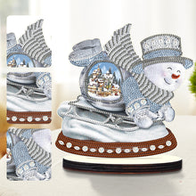 Load image into Gallery viewer, 2PCS Wooden Xmas Snowman Desktop Diamond Painting Ornament (#3)