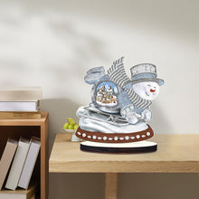Load image into Gallery viewer, 2PCS Wooden Xmas Snowman Desktop Diamond Painting Ornament (#3)