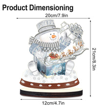 Load image into Gallery viewer, 2PCS Wooden Xmas Snowman Desktop Diamond Painting Ornament (#4)