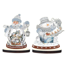 Load image into Gallery viewer, 2PCS Wooden Xmas Snowman Desktop Diamond Painting Ornament (#4)