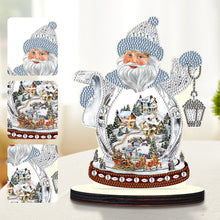 Load image into Gallery viewer, 2PCS Wooden Xmas Snowman Desktop Diamond Painting Ornament (#4)