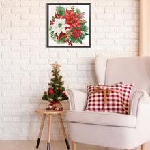 Load image into Gallery viewer, Diamond Painting - Partial Special Shaped - Christmas flower poinsettia (30*30CM)