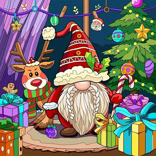 AB Diamond Painting - Full Round - christmas gnome (40*40CM)