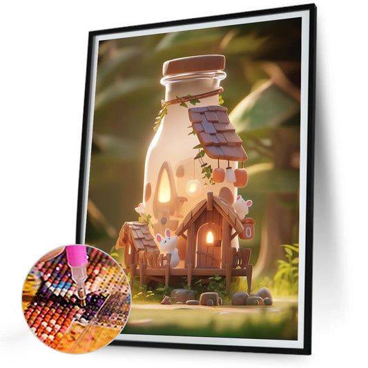 Diamond Painting - Full Round - forest bottle hut (30*40CM)
