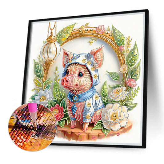 Diamond Painting - Partial Special Shaped - Simple piggy (40*40CM)