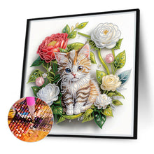 Load image into Gallery viewer, Diamond Painting - Partial Special Shaped - Simple flowers and cats (40*40CM)