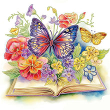 Load image into Gallery viewer, Diamond Painting - Partial Special Shaped - Simple butterfly and book (40*40CM)