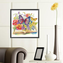 Load image into Gallery viewer, Diamond Painting - Partial Special Shaped - Simple butterfly and book (40*40CM)
