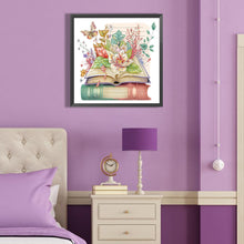 Load image into Gallery viewer, Diamond Painting - Partial Special Shaped - simple flower book butterfly (40*40CM)