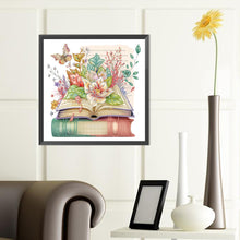 Load image into Gallery viewer, Diamond Painting - Partial Special Shaped - simple flower book butterfly (40*40CM)