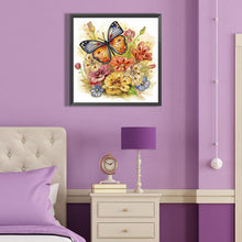 Load image into Gallery viewer, Diamond Painting - Partial Special Shaped - Simple butterfly and flower (40*40CM)