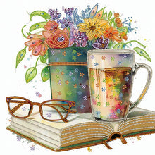 Load image into Gallery viewer, Diamond Painting - Partial Special Shaped - Simple book coffee (40*40CM)