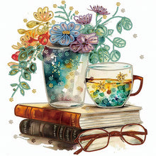Load image into Gallery viewer, Diamond Painting - Partial Special Shaped - Simple glasses book (40*40CM)