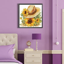 Load image into Gallery viewer, Diamond Painting - Partial Special Shaped - simple hat sunflower (40*40CM)