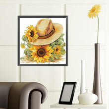 Load image into Gallery viewer, Diamond Painting - Partial Special Shaped - simple hat sunflower (40*40CM)