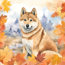 Load image into Gallery viewer, Diamond Painting - Full Round - maple leaf puppy (30*30CM)