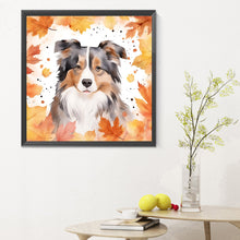 Load image into Gallery viewer, Diamond Painting - Full Round - maple leaf puppy (30*30CM)
