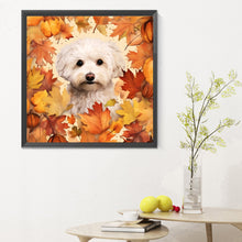 Load image into Gallery viewer, Diamond Painting - Full Round - maple leaf puppy (30*30CM)