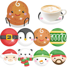 Load image into Gallery viewer, 8PCS Diamond Painting Art Coaster Kit with Holder (Christmas Collection)