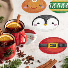 Load image into Gallery viewer, 8PCS Diamond Painting Art Coaster Kit with Holder (Christmas Collection)