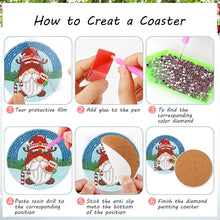 Load image into Gallery viewer, 8PCS Diamond Painting Art Coaster Kit with Holder (Christmas Gnome)