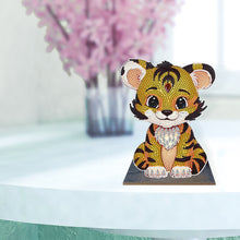 Load image into Gallery viewer, Wooden Crystal Painting Desktop Kit Diamond Art Table Decor (Tiger)