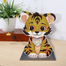 Load image into Gallery viewer, Wooden Crystal Painting Desktop Kit Diamond Art Table Decor (Tiger)