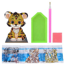 Load image into Gallery viewer, Wooden Crystal Painting Desktop Kit Diamond Art Table Decor (Tiger)