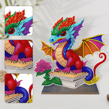 Load image into Gallery viewer, Wooden Crystal Painting Desktop Kit Diamond Art Table Decor (Dragon Baby #3)