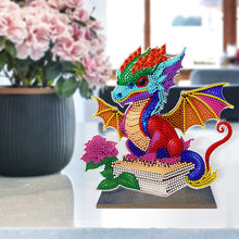 Load image into Gallery viewer, Wooden Crystal Painting Desktop Kit Diamond Art Table Decor (Dragon Baby #3)