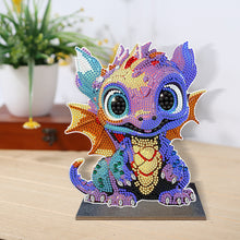 Load image into Gallery viewer, Wooden Crystal Painting Desktop Kit Diamond Art Table Decor (Dragon Baby #6)