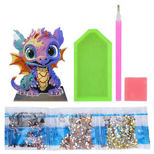 Load image into Gallery viewer, Wooden Crystal Painting Desktop Kit Diamond Art Table Decor (Dragon Baby #6)