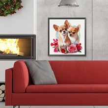 Load image into Gallery viewer, Diamond Painting - Full Round - flower puppy (30*30CM)